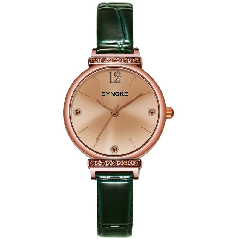 Jam tangan wanita, mode elegan Retro jam tangan wanita merek terkenal jam kuarsa mewah jam tangan wanita kasual tali kulit wanita