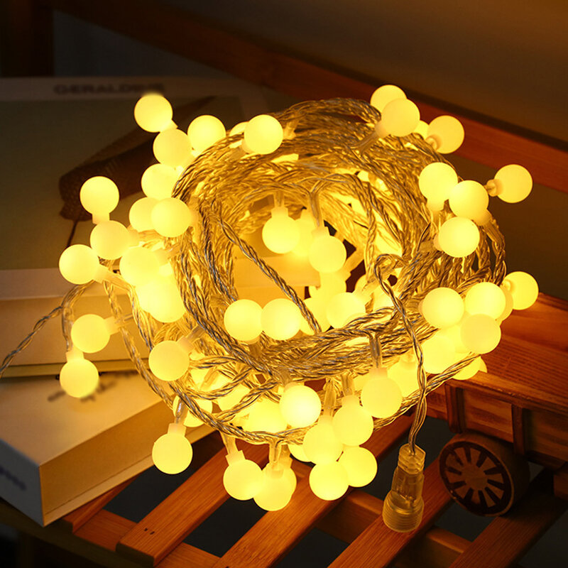 LED الكرة جارلاند أضواء الجنية سلسلة في الهواء الطلق مصباح الجنية أضواء حفل زفاف المنزل حديقة عيد الميلاد ديكور 6 متر USB LED سلسلة ضوء