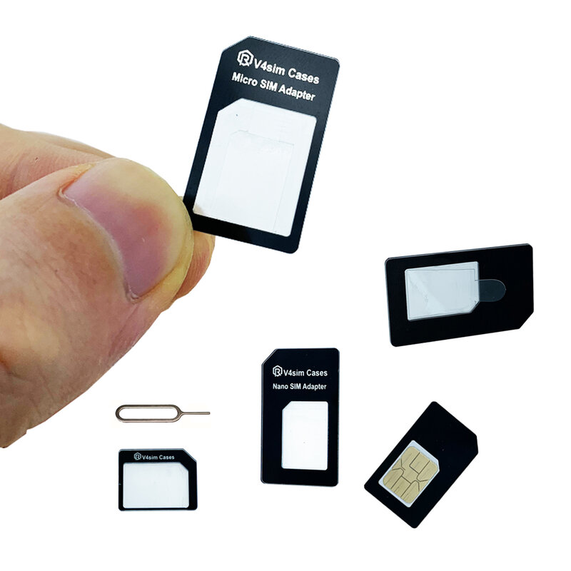 Adaptador Nano do cartão SIM, 4 em 1 jogo do conversor, micro ou padrão para todos os dispositivos móveis