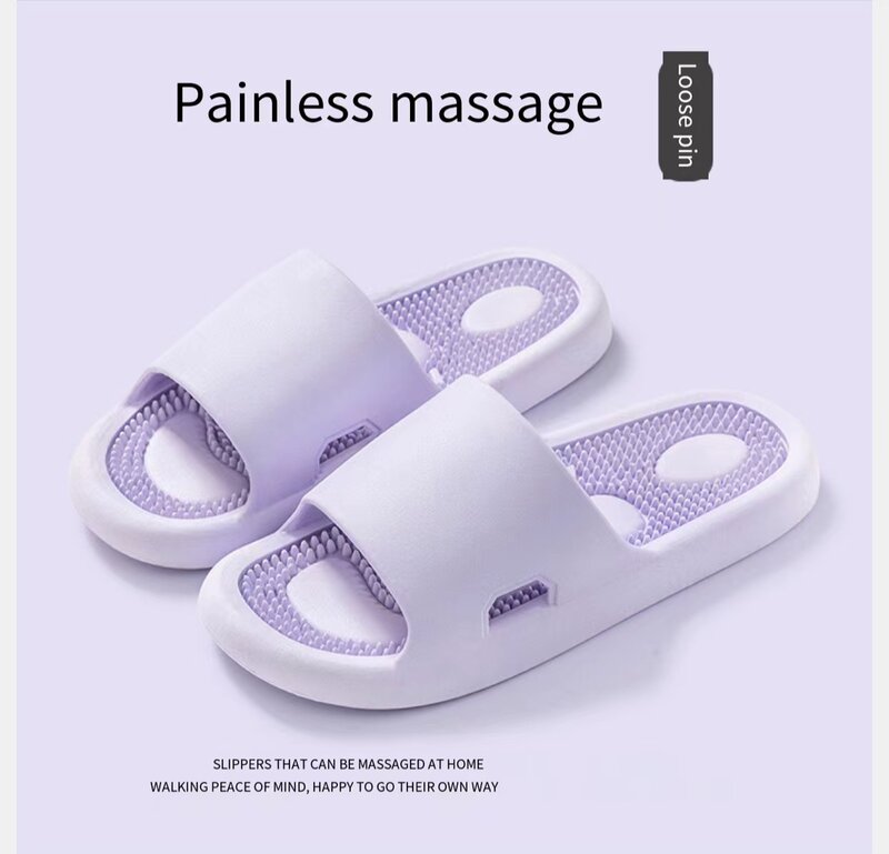 Chinelos de massagem antiderrapante interior para homens e mulheres, acupontos com sola macia, terapia dos pés