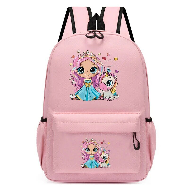 New Animal Backpack Princess with Unicorn Cartoon Trendy School Bag Girl Bookbag Kawaii Children Bookbag Travel Fashion Backpack
