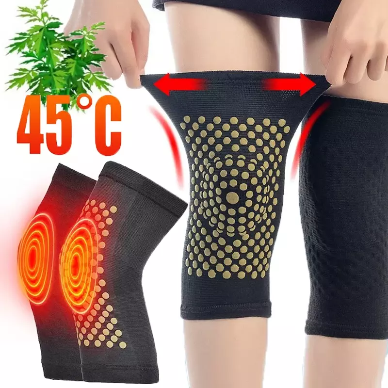 2pcs Self Heating Knee Pads Relieve Pain Improve Blood Circulation Breathable Warm Wormwood Knee Pad Knee Massager Leg Fot Warme