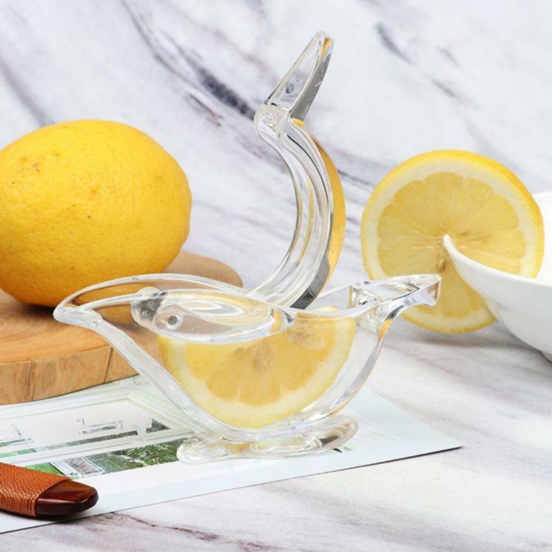 Klip Lemon Manual Pembuat Jus Buah Transparan Alat Dapur Rumah Bentuk Burung Pembuat Jus Jeruk Pegangan Tangan Mesin Pemeras Jeruk