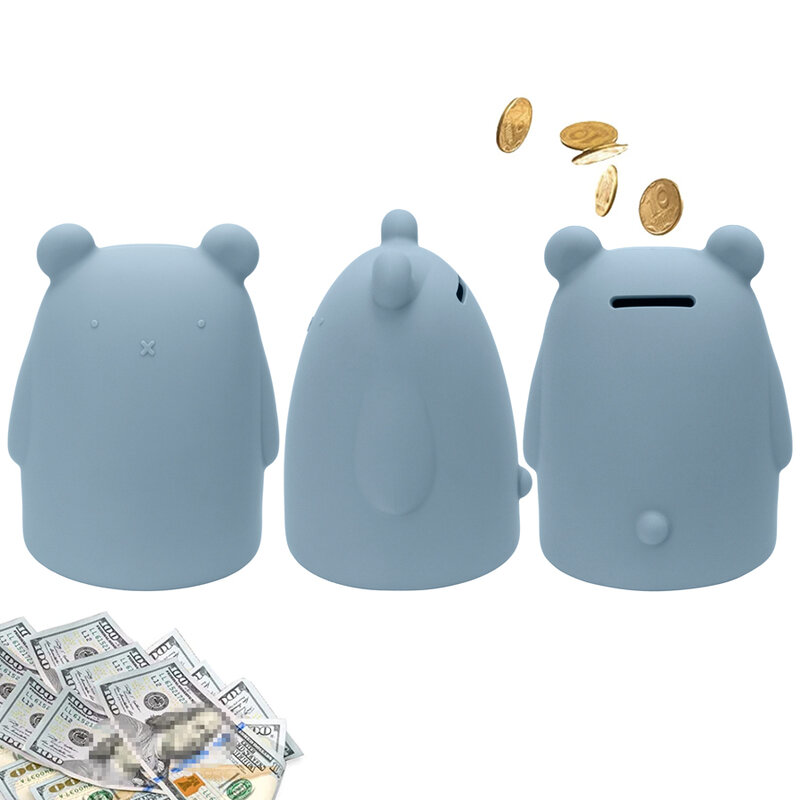 Hucha de silicona de animales de dibujos animados para atraer dinero, tarro de monedas, caja de ahorro, juguete para bebé