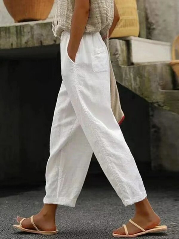 Pantalones de gran tamaño para mujer, ropa de calle Y2K, Color sólido, Simple, primavera y verano