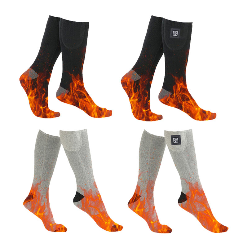 Electric Heated Socks 3 Level Temperature Electric Heating Socks Fast Heating Foot Warmers Washable for Cycling Camping Skating