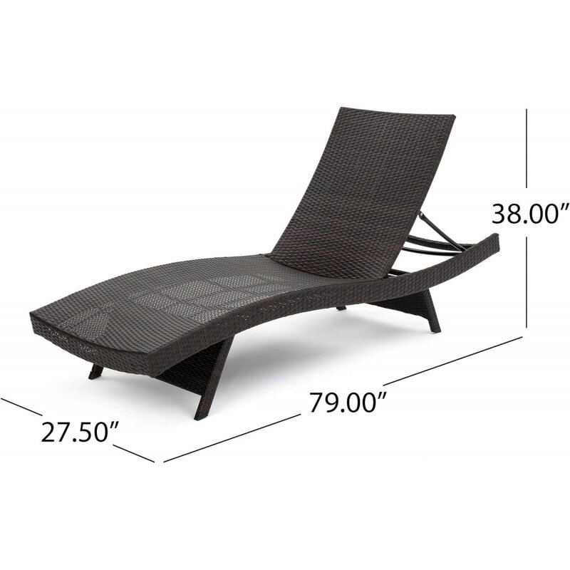 Christopher Knight-Outdoor Wicker ajustável Chaise Lounge, Multibrown Lounge, Home Salem