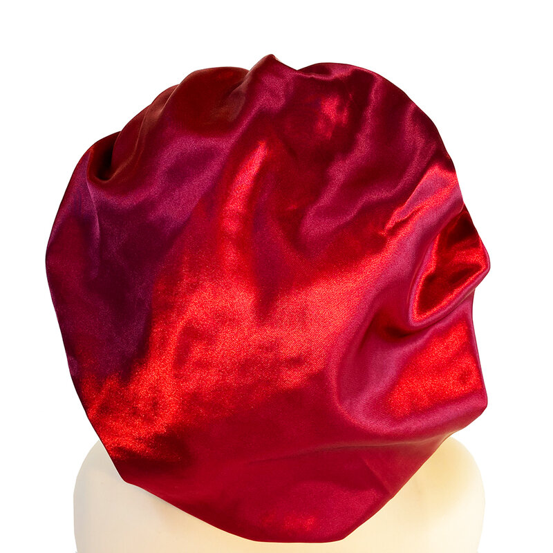 Women Satin Bonnet Fashion Double Layer Silky Big Bonnet for Lady Sleep Cap Head Wrap Hair Styling Accessories