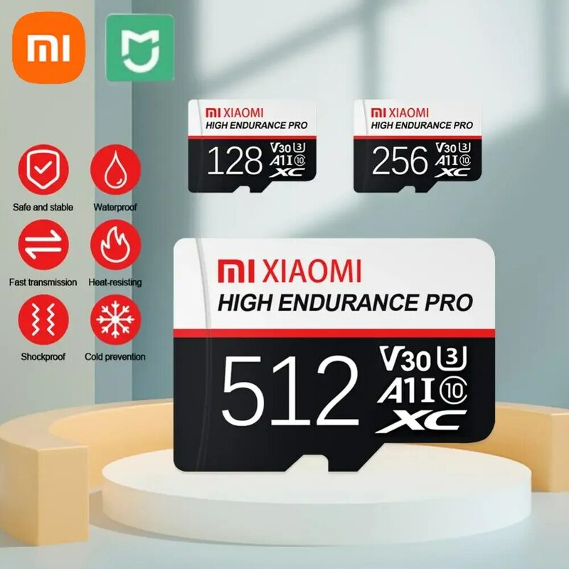 MIJIA-Xiaomi Cartão de Memória Micro SD de Alta Velocidade, TF Flash Card para Nintendo Switch, U3 A2, 128GB, 256GB, 32GB, 64GB