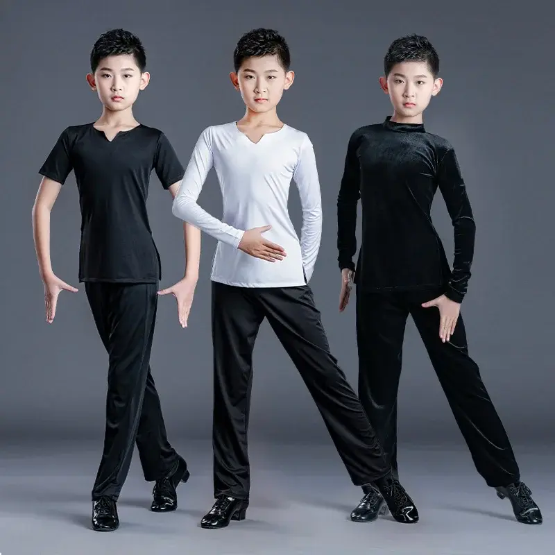 Jungen Latin Dance Shirt und Hosen klassische Latin Ballsaal tanzen moderne Walzer Tanz praxis tragen Jungen Samba Anzug