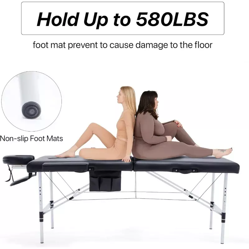 Massage Table Premium Portable Foldable Massage Bed Height Adjustable,  Memory Foam Massage Table