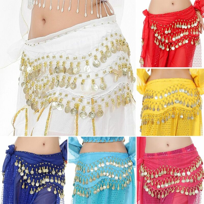 Thailand/India/Arab Dancer Skirt Women Sexy Belly Dance Hip Scarf Wrap Belt Dancer Skirt Female Show Costumes Sequins Tassels