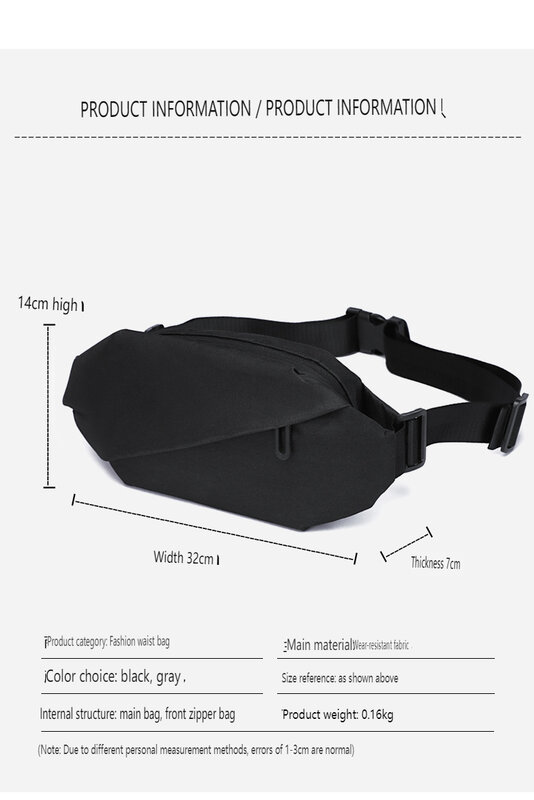 Outdoor Men Pouch Sports Chest Bag Fashion Design Crossbady bag Shoulder bag 2024 Slim Waterproof Chest bag