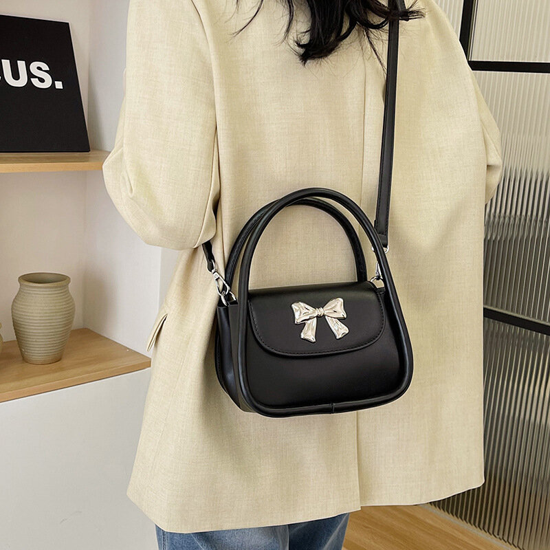 Новинка 2024, модная и популярная универсальная маленькая квадратная сумка с бантом, сумка через плечо серии Forest