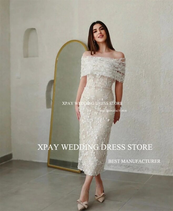 XPAY Off ramię syrenka suknia ślubna 3D koronkowe aplikacje zdejmowane z długim rękawem suknia ślubna bez pleców niestandardowy suknia ślubna z peleryną