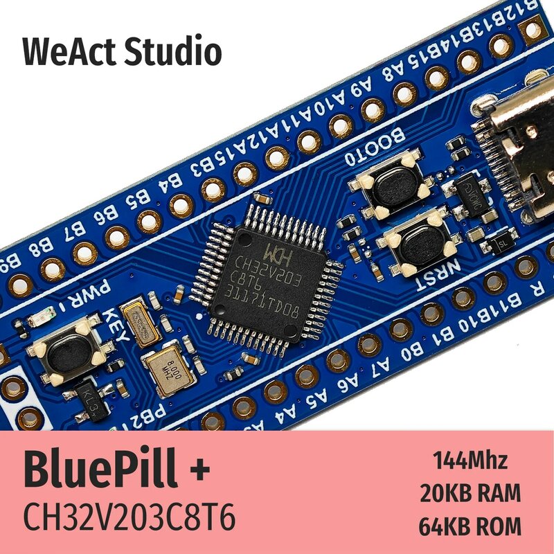 Weact低電力コアボード、RISC-Vデモボード、ch32v203c8t6、ch32v203、ch32v2、ch32