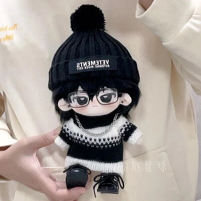 Cool Handsome Fashion Trend Clothes Set 20cm Plush Cotton Stuffed Doll No Attribute Costume Accessories Outfit Birthday Gift