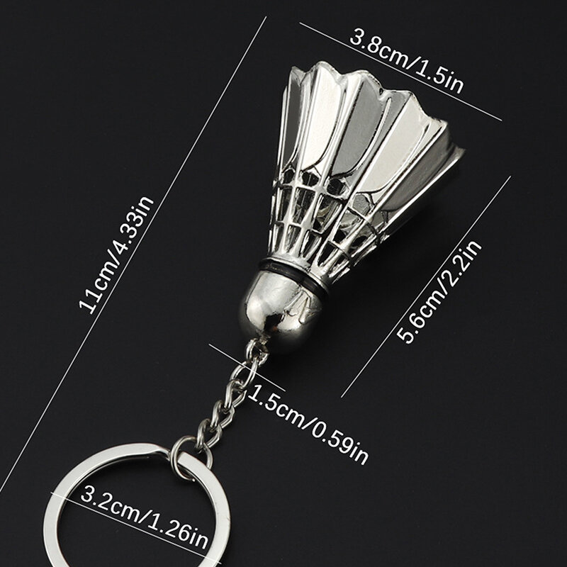Mini porte-clés de badminton de simulation 3D, porte-clés souvenir promotionnel, club de sport de gymnase, adapté aux amateurs de badminton