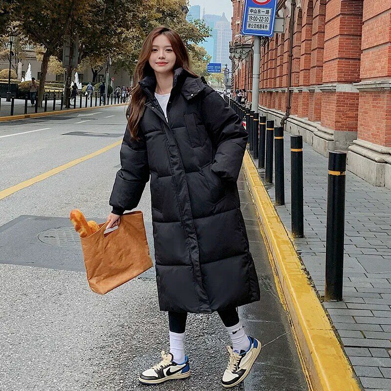 Winter Jassen Voor Vrouwen Capuchon Casual Lange Parka 'S Vrouw Nieuwe Mode Koreaanse Jassen Dames Warm Dik Jasje Effen Parka