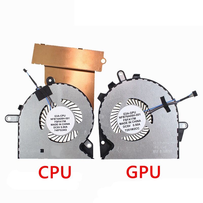 New Laptop CPU GPU Cooling Fan For HP OMEN 15-CE 17-AN Cooler G3A-CPU G3A-GPU 929455-001 929456-001 NFB74A05H-001 NFB76A05H-001
