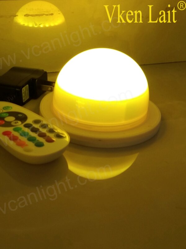 100PCS/Lot Free Shipping D120mm Rechargeable RGBW LED Bulblite System Waterproof Bulb Lite Under Table Light