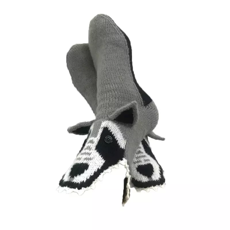 Осенне-зимние носки для пола с трехмерными мультяшными животными теплые шерстяные носки