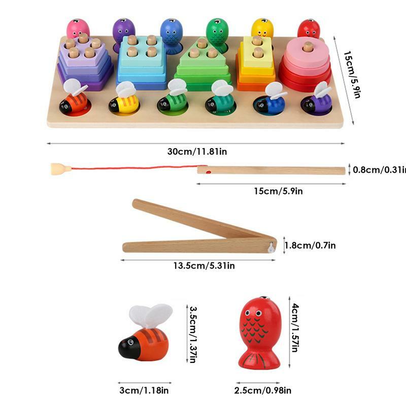 Holz pädagogische Sortierung und Stapeln Spielzeug Form Sortierer Montessori pädagogische Puzzle-Blöcke Spielzeug besten Geschenke für Mädchen Jungen