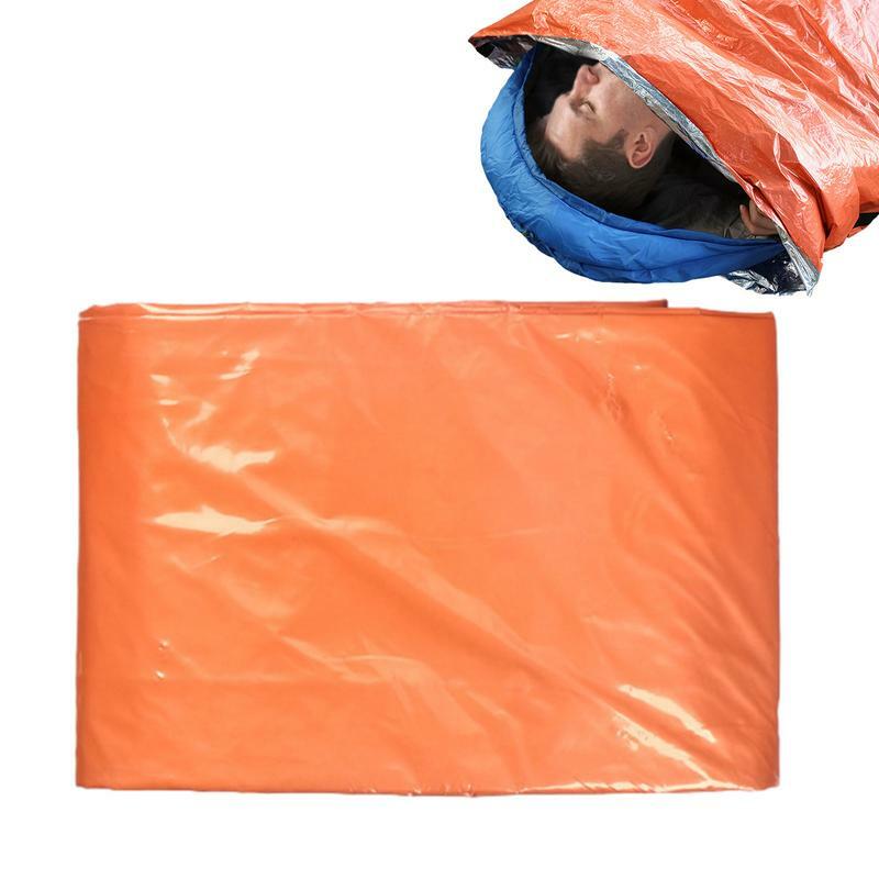 การอยู่รอดผ้าห่มถุงนอนกันน้ำน้ำหนักเบาอุปกรณ์เอาตัวรอดถุงนอนสองชั้นแบบพกพาถุงนอนเก็บความร้อน