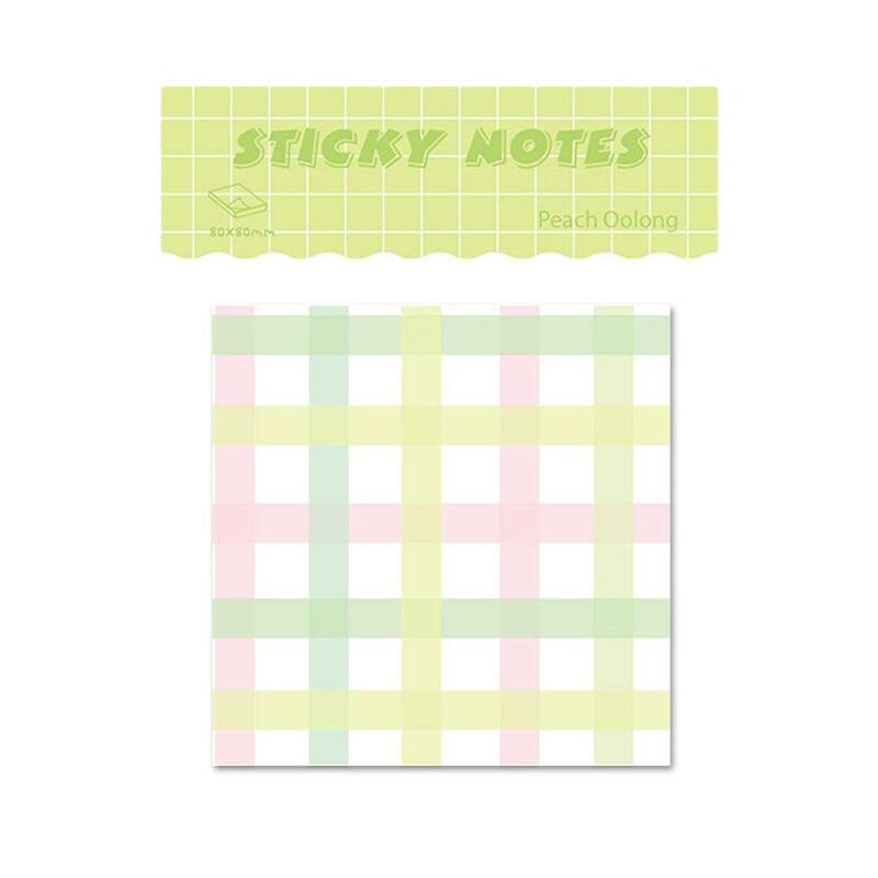 Bloc de notas con patrón Simple, pegatinas adhesivas fuertes para planificador de estudiantes, estilo Ins, papelería escolar, pegatinas para mensajes, T0I8