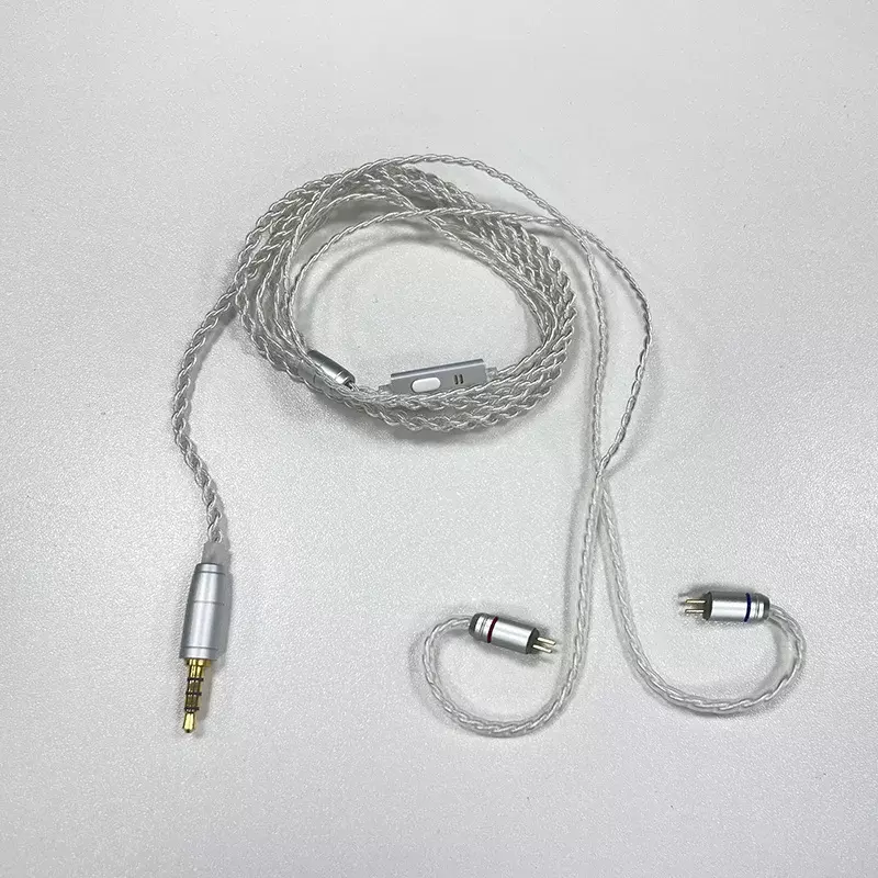 Четырёхжильный посеребренный оригинальный кабель 0,78 мм дюйма, двойной контакт, Модернизированный провод с пшеничным 2-контактным кабелем для наушников.