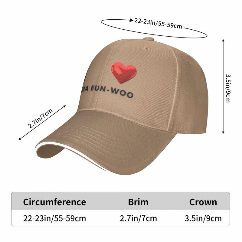 I Love Cha eun-Woo หมวกเบสบอล Topi BUCKET หมวกกันแดดสำหรับผู้ชายและผู้หญิง