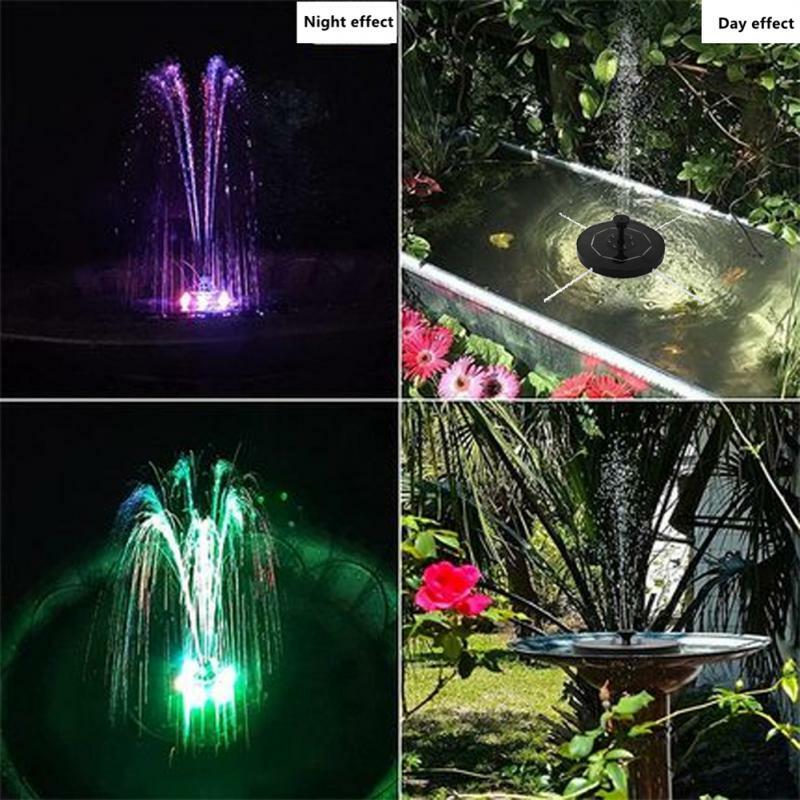 LED Solar Water Fountains Water Pump With 6 Nozzles Solar Powered Fountain Pump For Garden Birdbath Pond Pool Fish Tank Outdoor