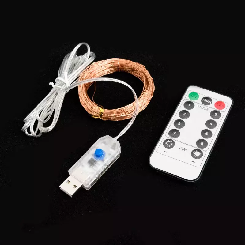USB Minimalista Light String, impermeável, controle de voz, fio de cobre, festa de Natal, decoração do casamento, IP65