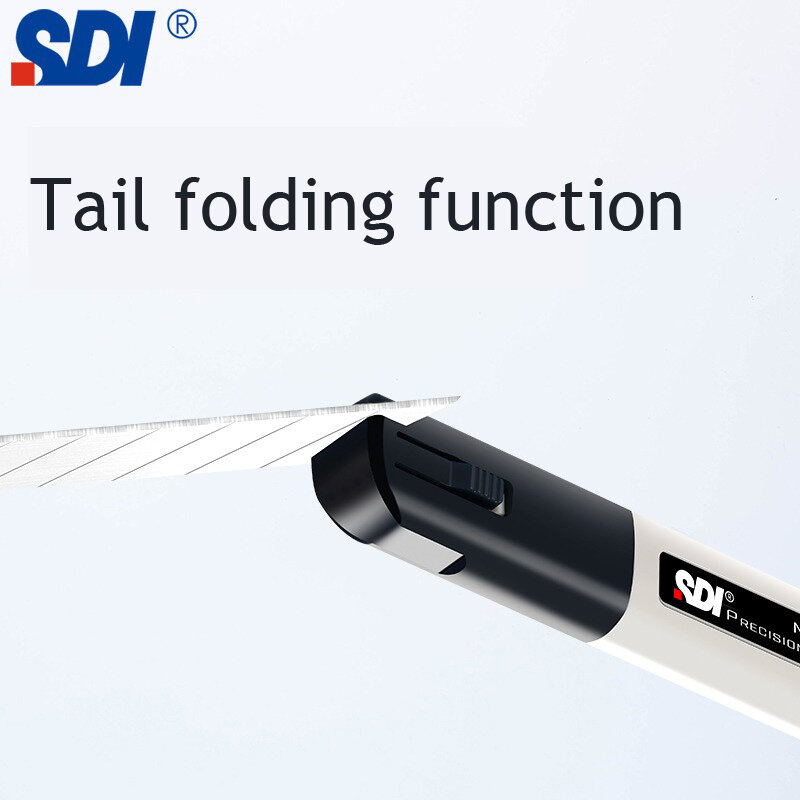 SDI มีดอเนกประสงค์ขนาดเล็กกันสั่น30 ° มุมคมกล่องกระดาษเครื่องตัดล็อคในตัวออกแบบพับเก็บได้