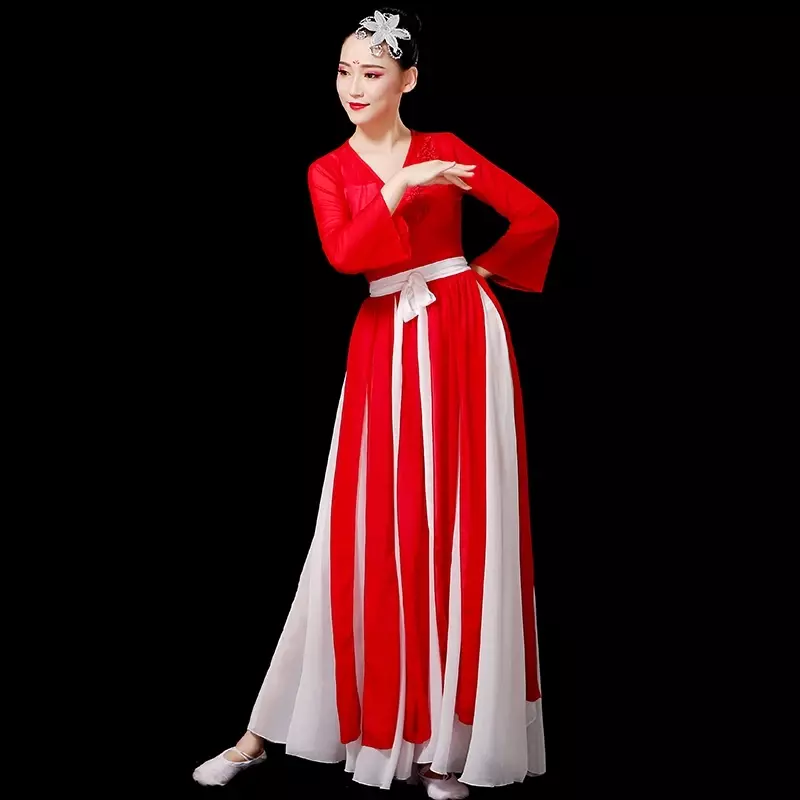 Classical dancefemale elegant Chinese style national fan dance new modern dance performance costume fol k Yangko dance fan