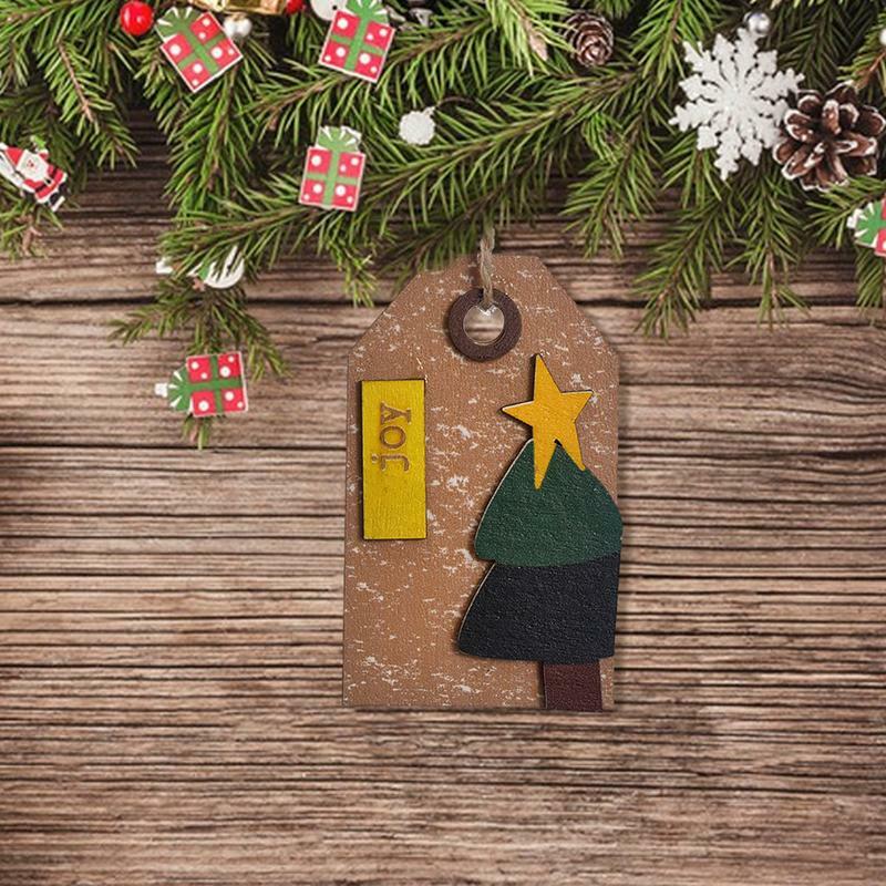 Etiqueta navideña de madera duradera, etiquetas creativas, Feliz Navidad, Papá Noel, regalo para el hogar, proveedor, fiesta de año nuevo, fiesta de boda
