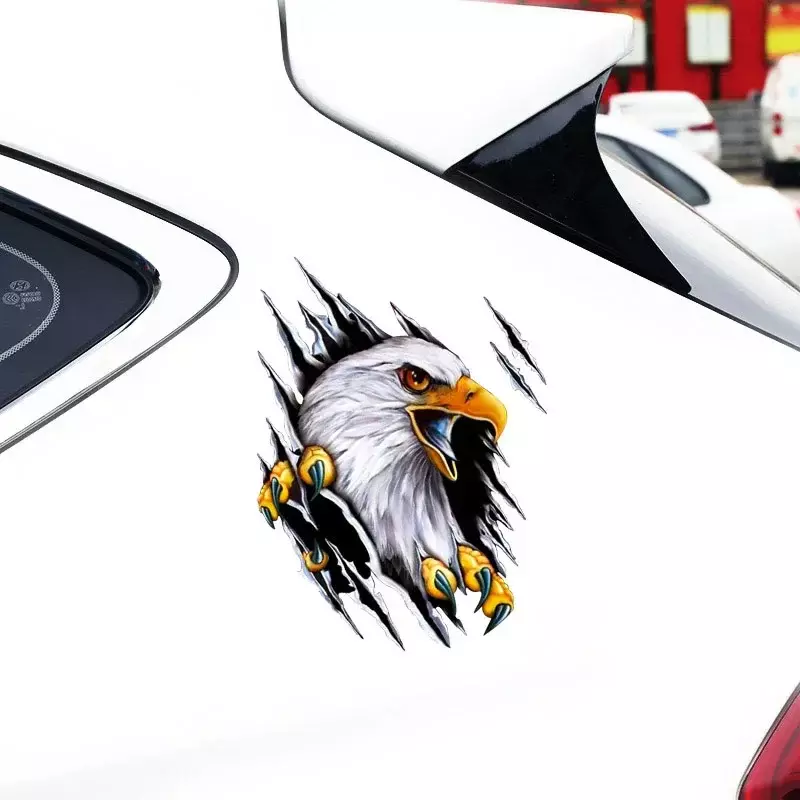 Pegatina de vinilo de dibujos animados para coche, calcomanía con diseño de águila, Animal, personalidad, parachoques, ventana trasera, decoración del cuerpo, accesorio, 15cm