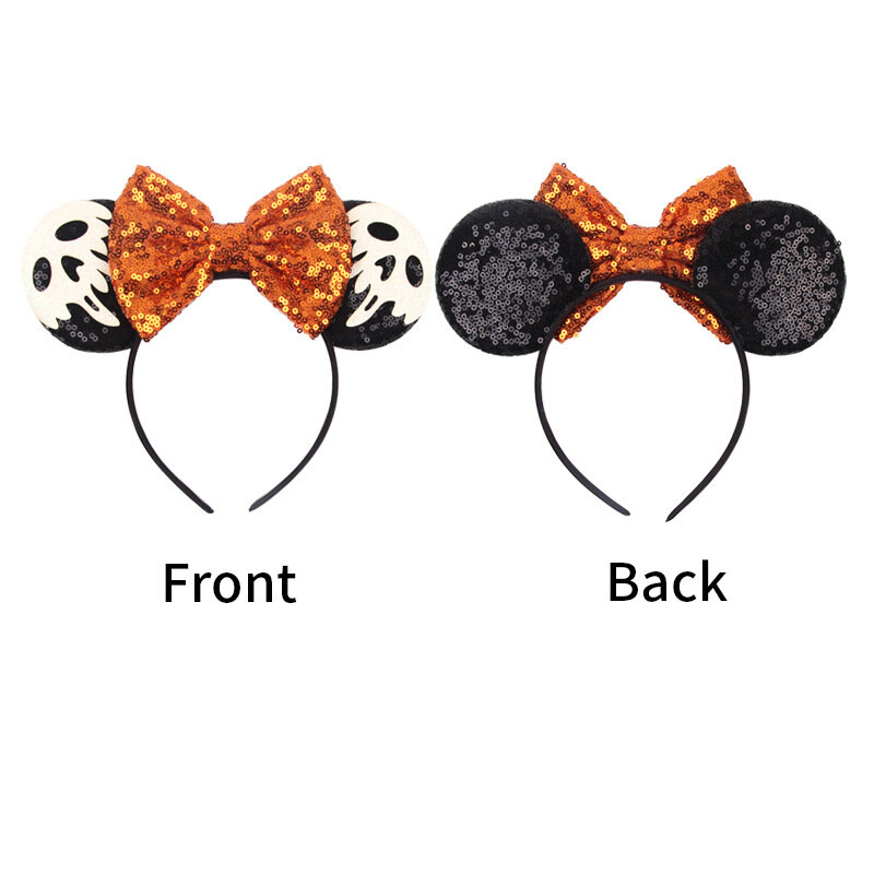 Halloween Mickey Mouse Ears Headband, Lantejoulas de cabelo para mulheres, festa do festival, Cosplay Hairband, presente para crianças, 2023