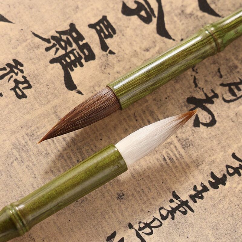 Кисть для китайской каллиграфии с масляной акварелью, деревянная кисть для письма с волчьими волосами, картина маслом, искусство рисования