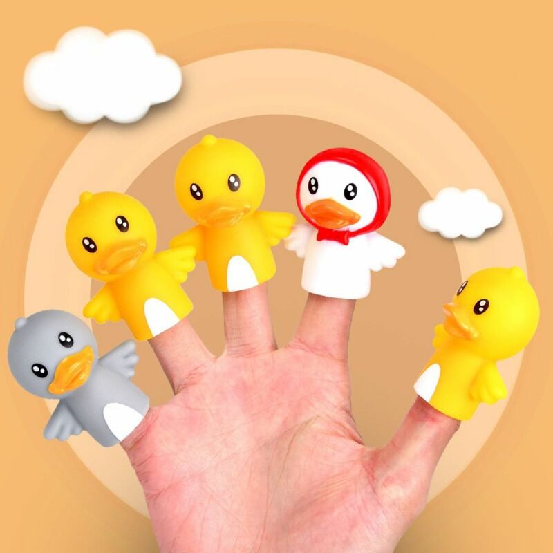 Bunte Mini Tier Handpuppe Sicherheit pädagogische Spielzeug Dinosaurier Finger puppe Beißring Kau spielzeug erzählen