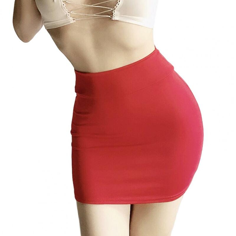 Seksowna, cienka, obcisła Mini spódniczka bez podszewki w jednolitym kolorze, przekrzywiona, podnosząca biodra krótka spódniczka damska odzież klubowa