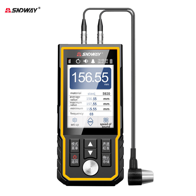 SNDWAY Ultrasonic Thickness Gauge SW-6520 Plastic Glass Ceramics Metal Steel Plate Stainless Steel Pipe Wall Thickness Tester