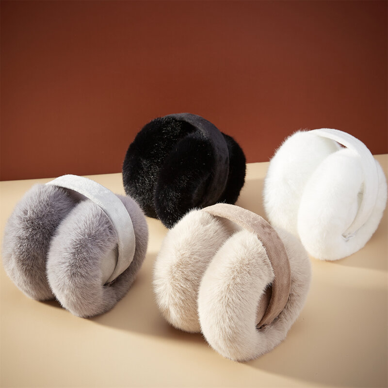 1 paraorecchie di alta qualità Faux Rabbit Fur Hang Ear Cover Warm Winter Headwear paraorecchie paraorecchie in pelliccia Unisex Adult Ear Warmer Fold