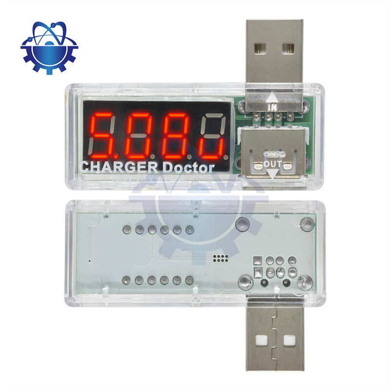 مقياس جهد تيار مستمر 3.3-7.5 فولت USB رقمي لشحن طاقة الهاتف المحمول مقياس الجهد الفاحص شاحن USB صغير الفولتميتر وأميتر شفاف