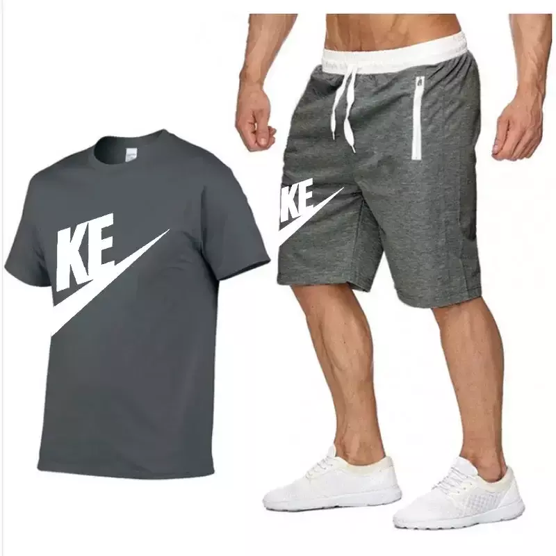 Sommer setzt Herren T-Shirt Shorts Anzug Marke Kurzarm Set bedruckte Baumwolle T-Shirts Jogging Jogging hose männliche Sportswear 2024