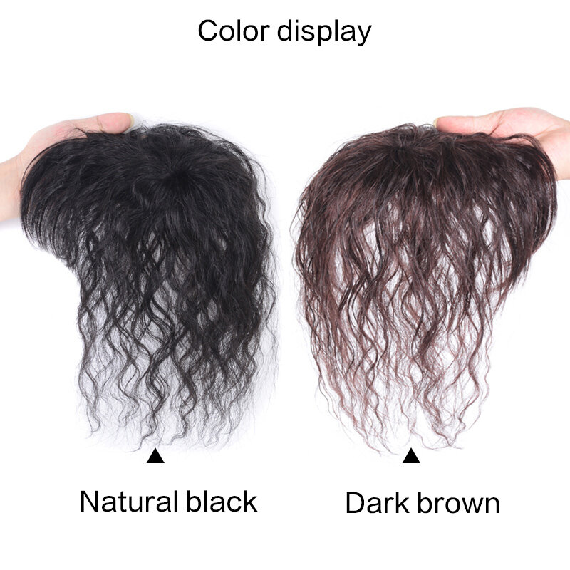 Gelombang sintetis Reissue Block penggantian Wig dengan poni meningkatkan jumlah rambut di bagian atas kepala untuk menutupi putih Ha
