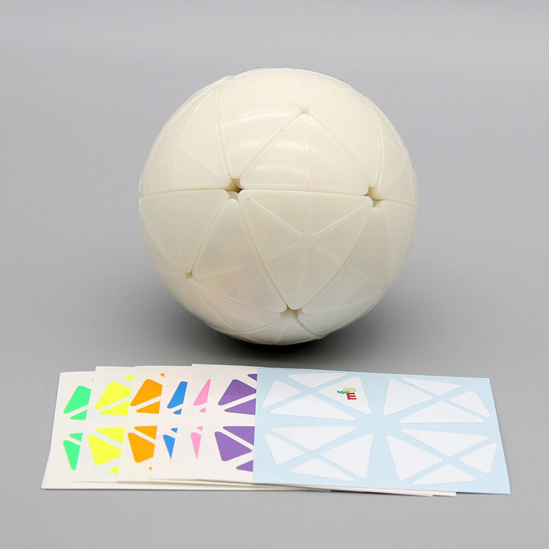 Stiker Bola Kubus Ajaib Badan Putih dengan Kit Plastik Warna Profesional Mainan Puzzle Cubo Magico Hadiah Anak-anak Cubo Magico