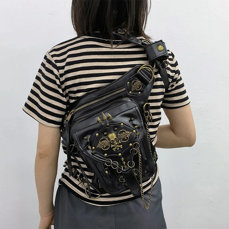 Готический Ретро скелет кроссовер сумка почтальона панк ивовая походная поясная сумка рюкзак Виктория мода