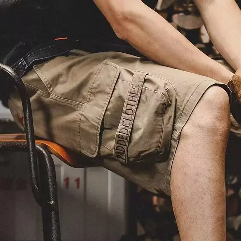 Pantalones cortos Cargo con bolsillos para hombre, pantalones cortos de trabajo con cordón de algodón, ropa de moda hermosa Y2k, diseñador de verano, 2024