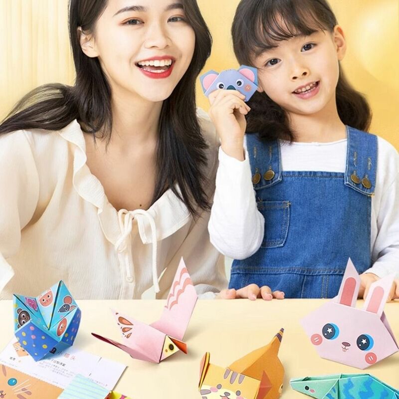 Kleuterschool Voor Meisje Vouwen Speelgoed Kinderen Handgemaakt 3d Puzzel Diy Ambachtelijk Papier Origami Papier Boek Ouder-Kind Interactie